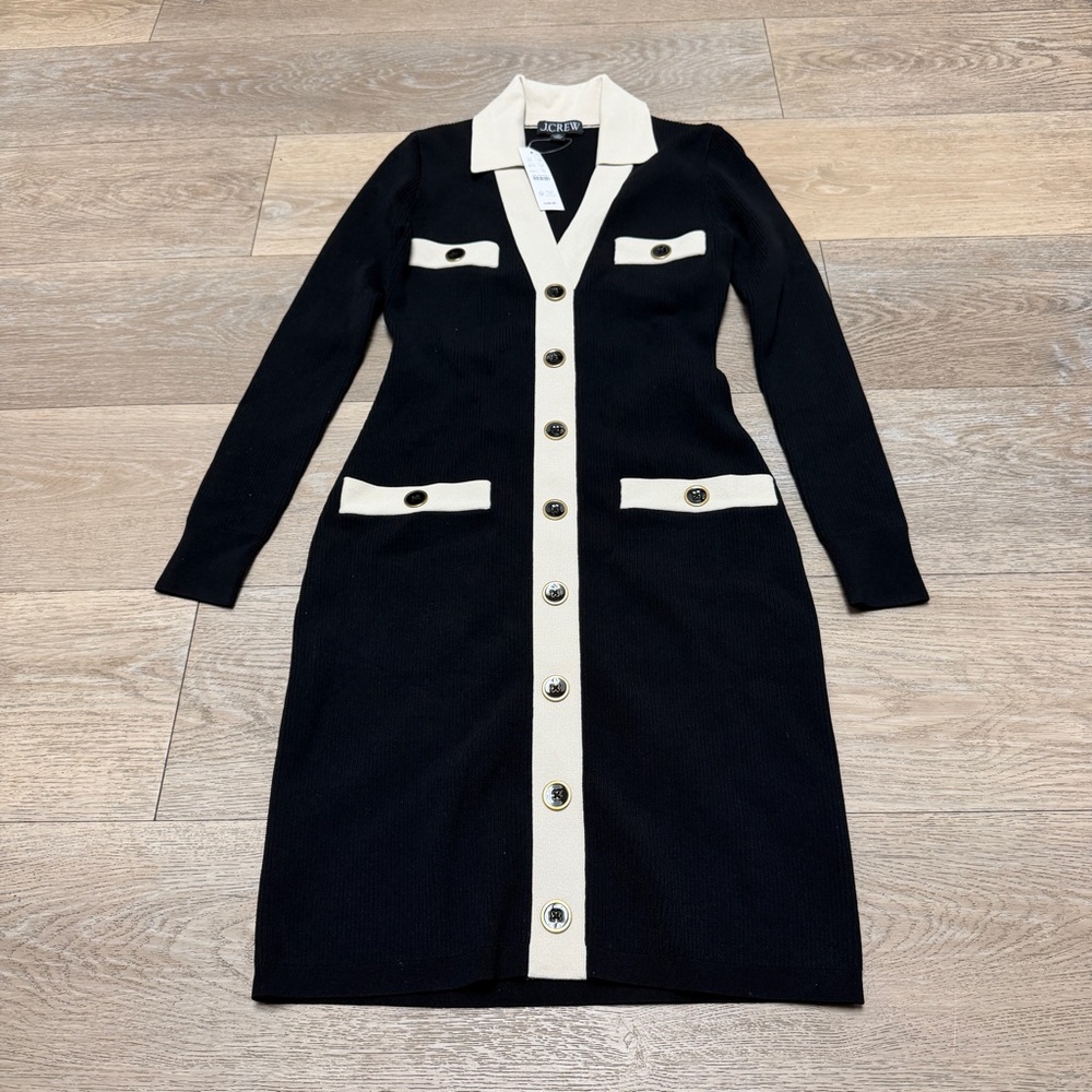 J.Crew Contrast mini sweater-dress in Supersculpt yarn Size XS - Picture 4 of 16